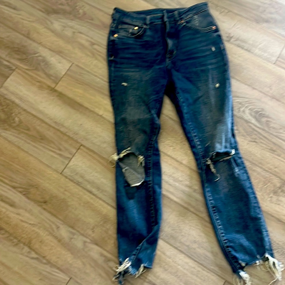 High rise ankle length jeans